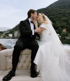 Wedding couple pictured in Emma Lee Hair Design’s bridal portfolio