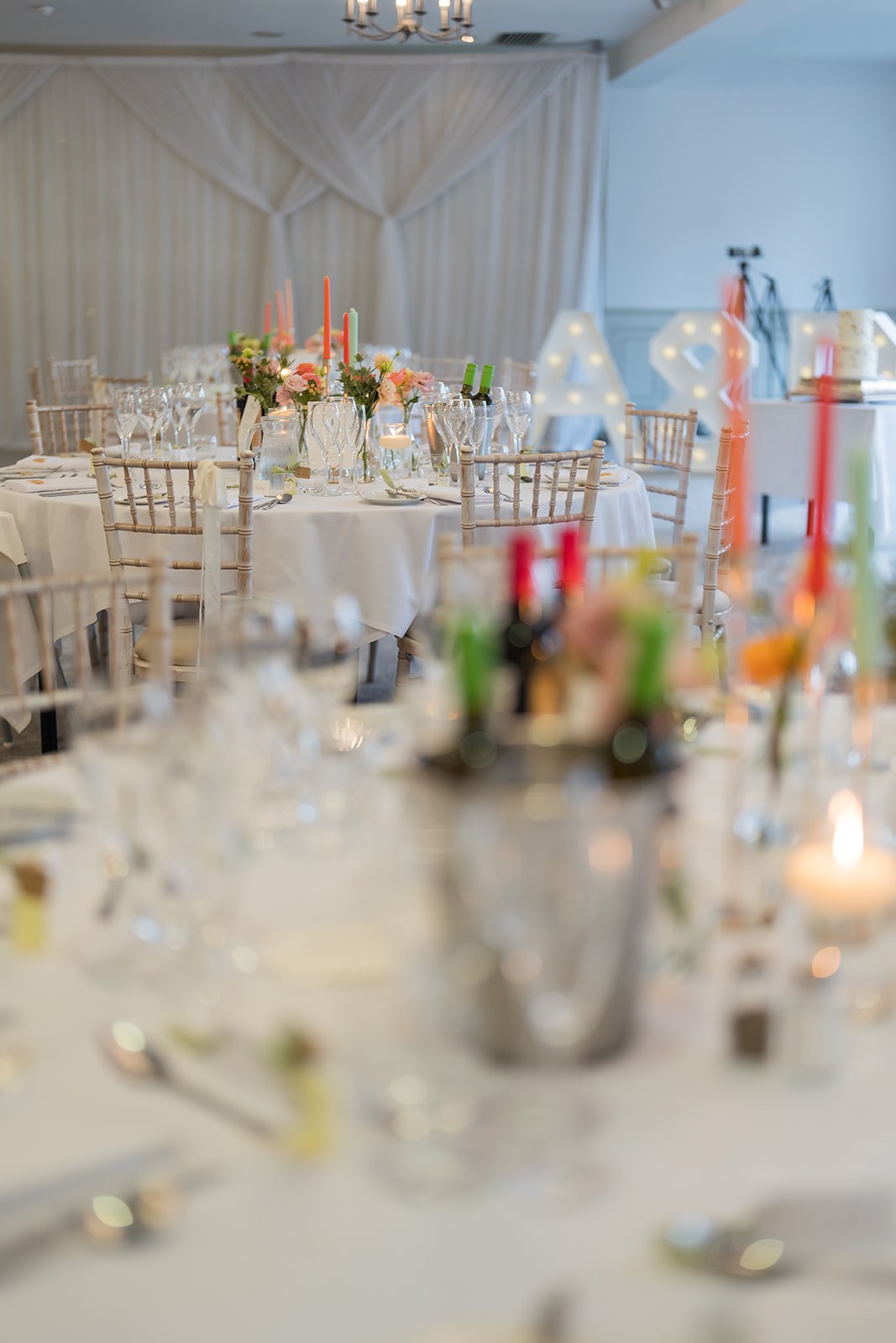 Wedding table details at Mottram Hall