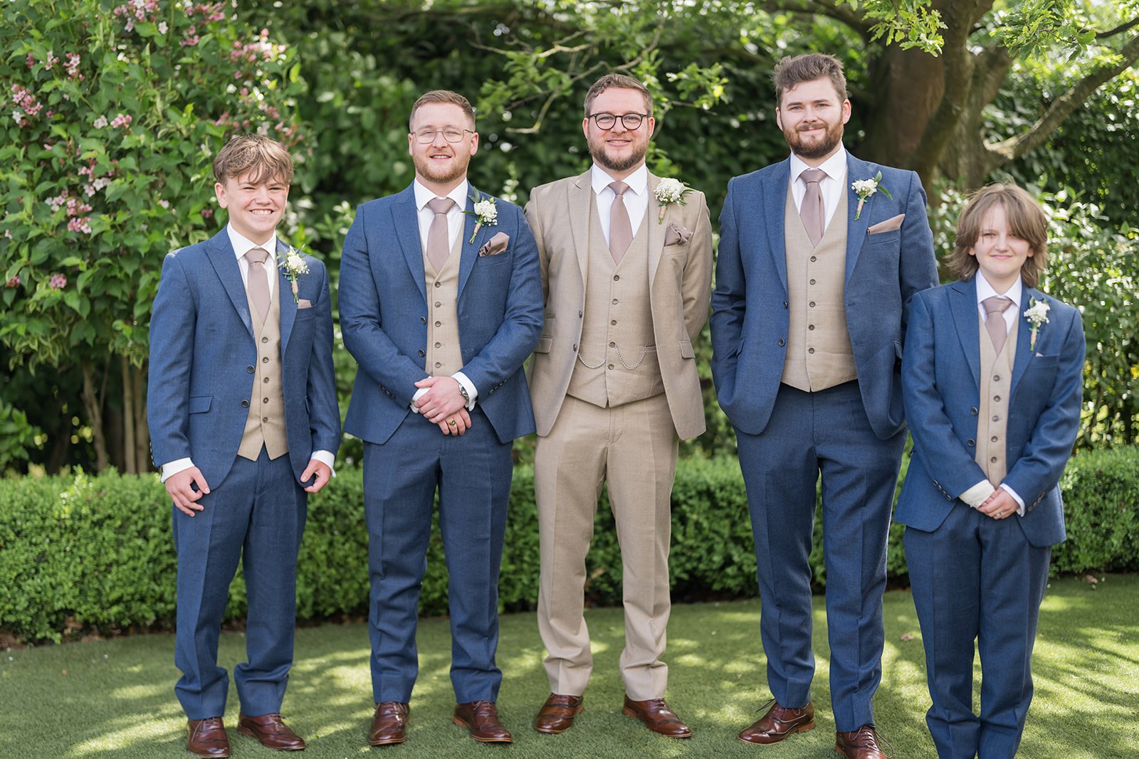 Ryan with his groomsmen at Pryors Hayes