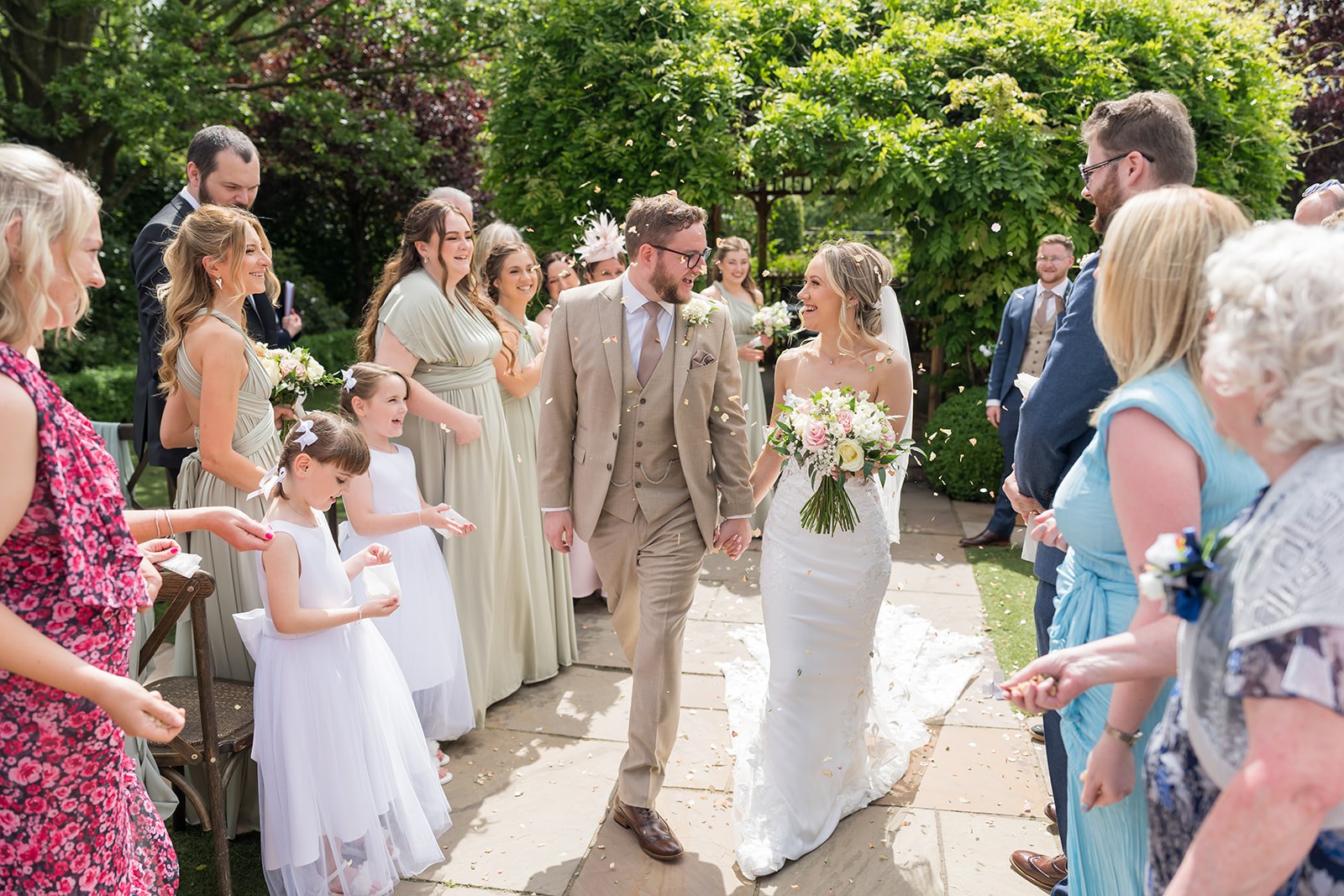 Confetti after the ceremony at Pryors Hayes