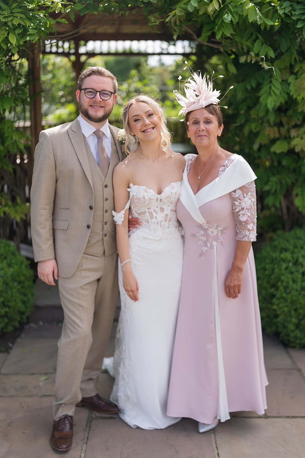 Family portraits in the garden at Pryors Hayes