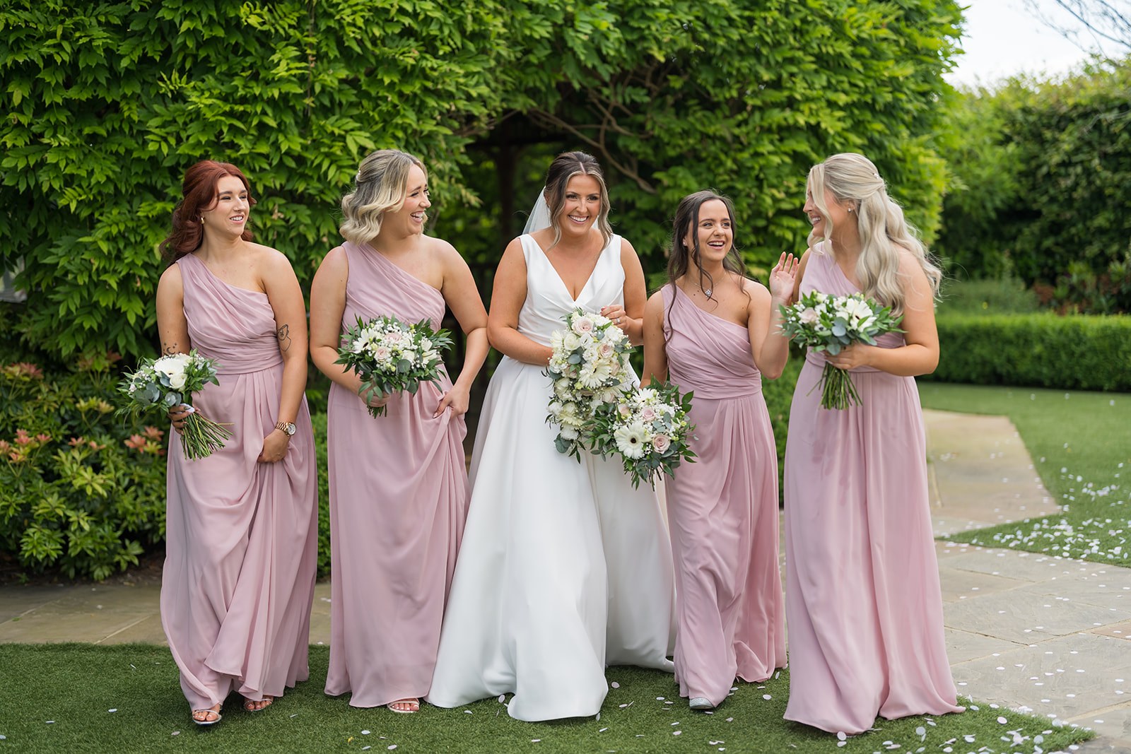 Mollie with her bridesmaids at Pryors Hayes