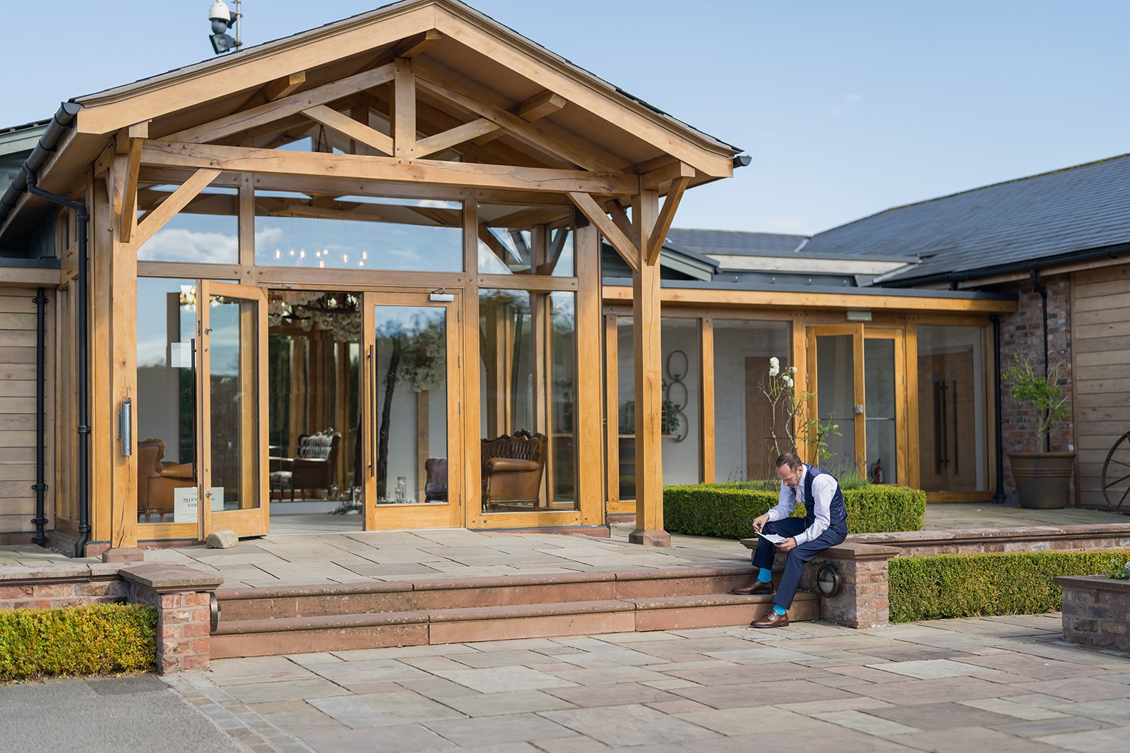 The entrance to the reception space at Pryors Hayes