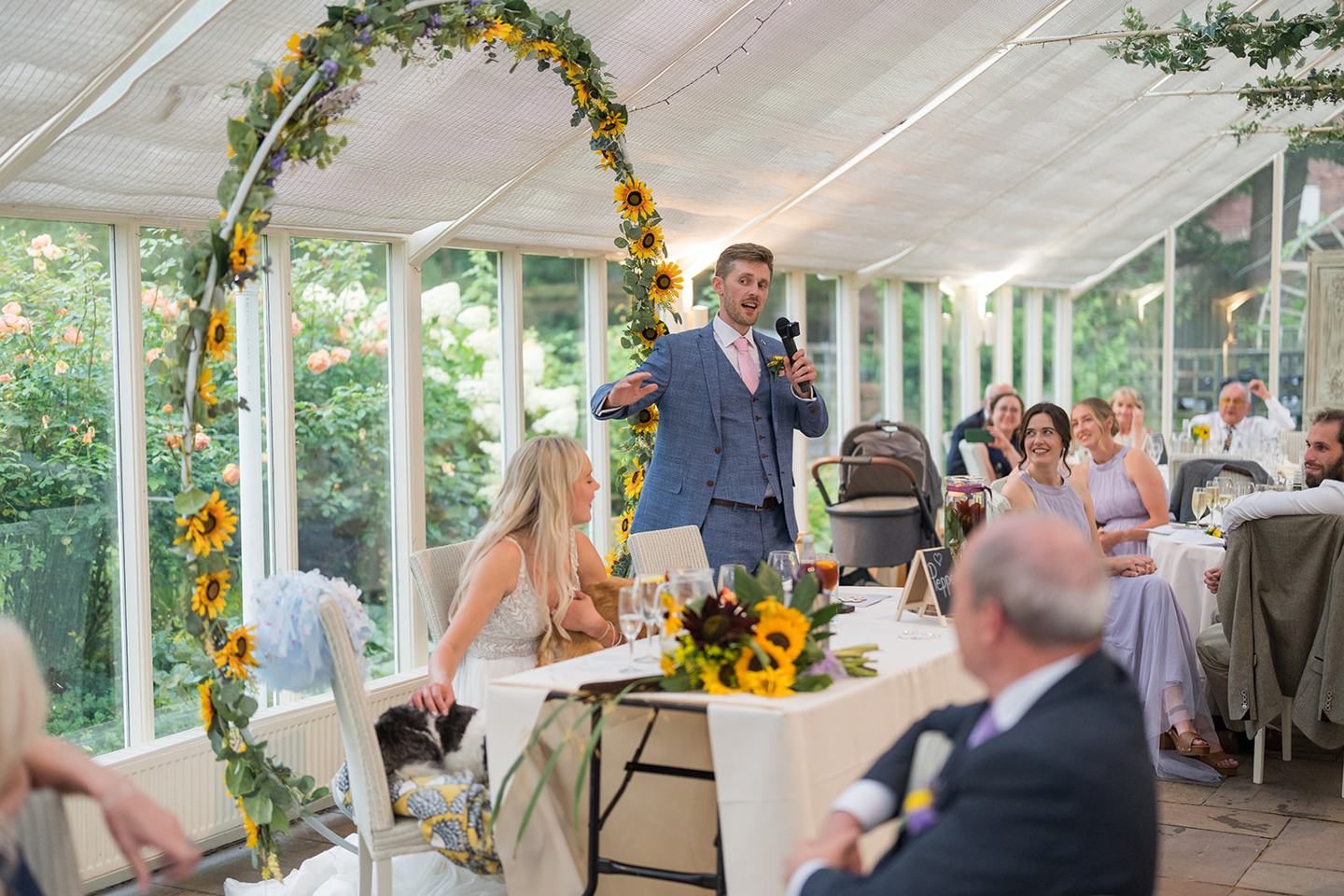 The wedding breakfast at Annie and Joe’s Abbeywood Estate wedding