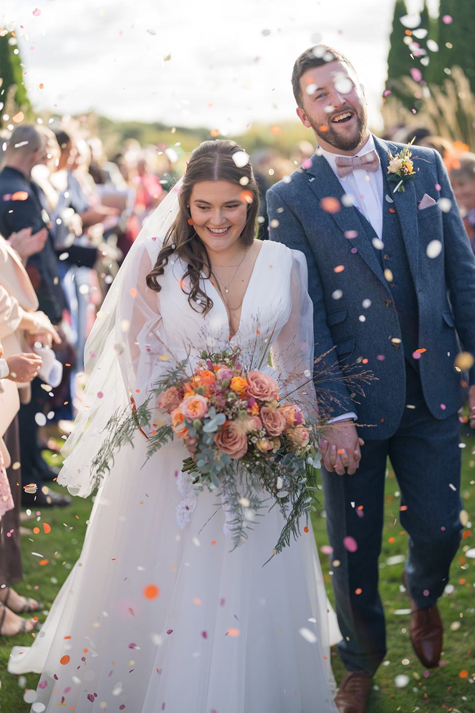 Confetti celebrations at Gemma and James’s Abbeywood Estate wedding