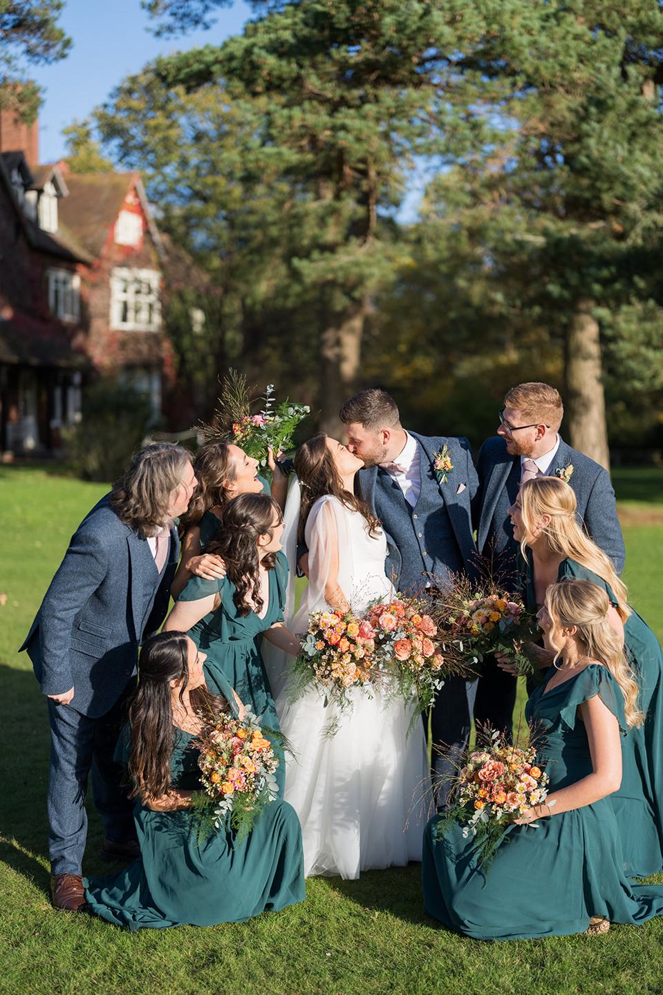 Bride and bridesmaids at Gemma and James’s Abbeywood Estate wedding