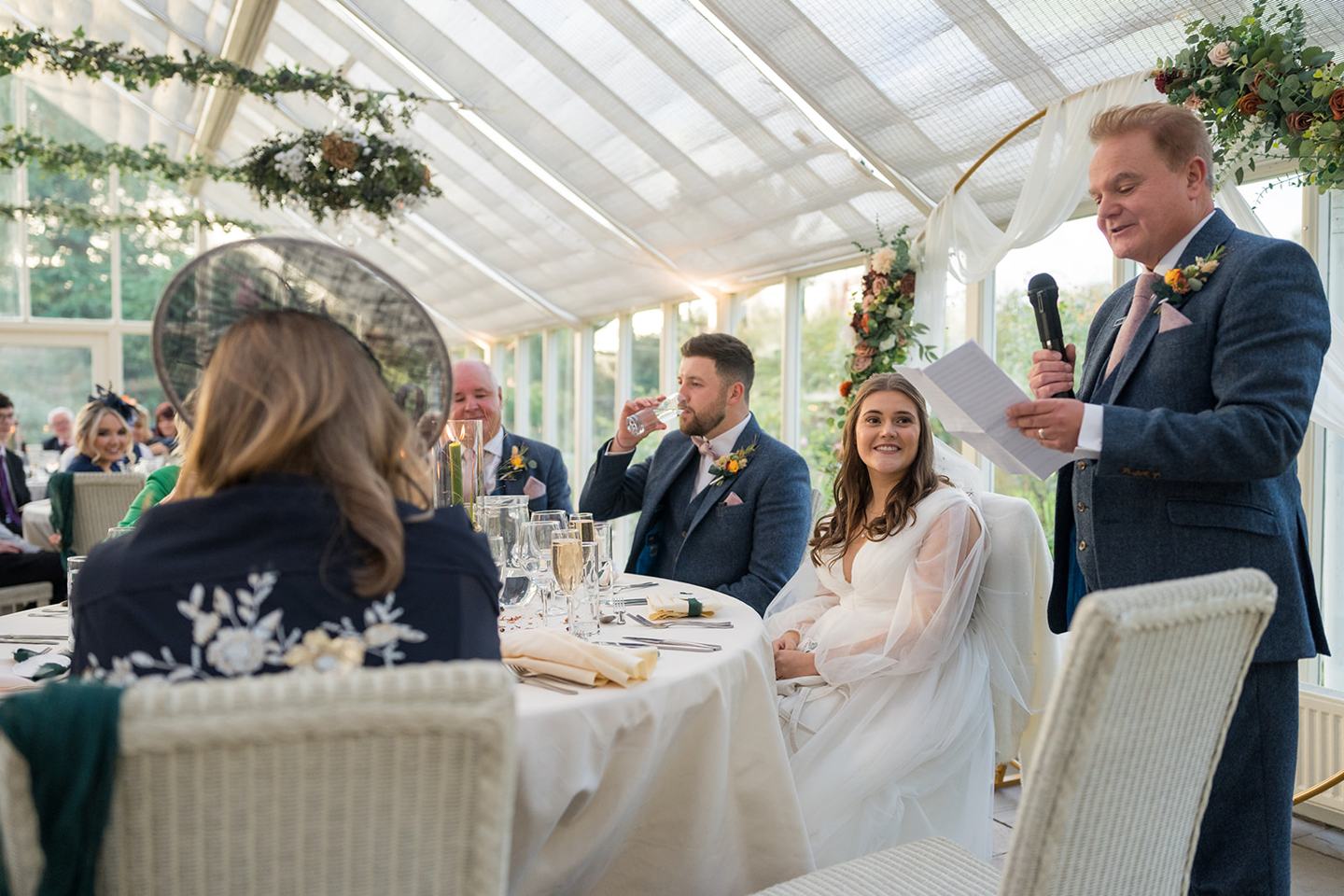 Wedding speeches at Gemma and James’s Abbeywood Estate wedding