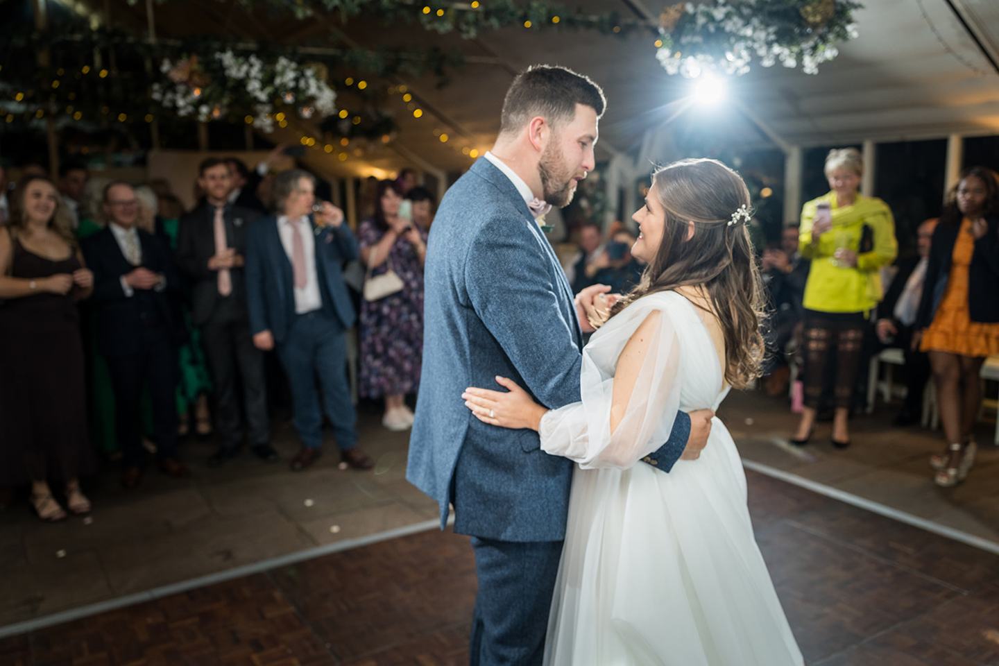 First dance at Gemma and James’s Abbeywood Estate wedding