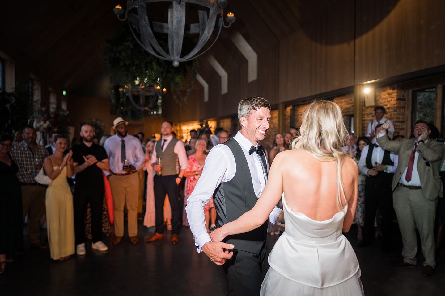 The first dance at Lauren and Tom’s Dorfold Hall wedding