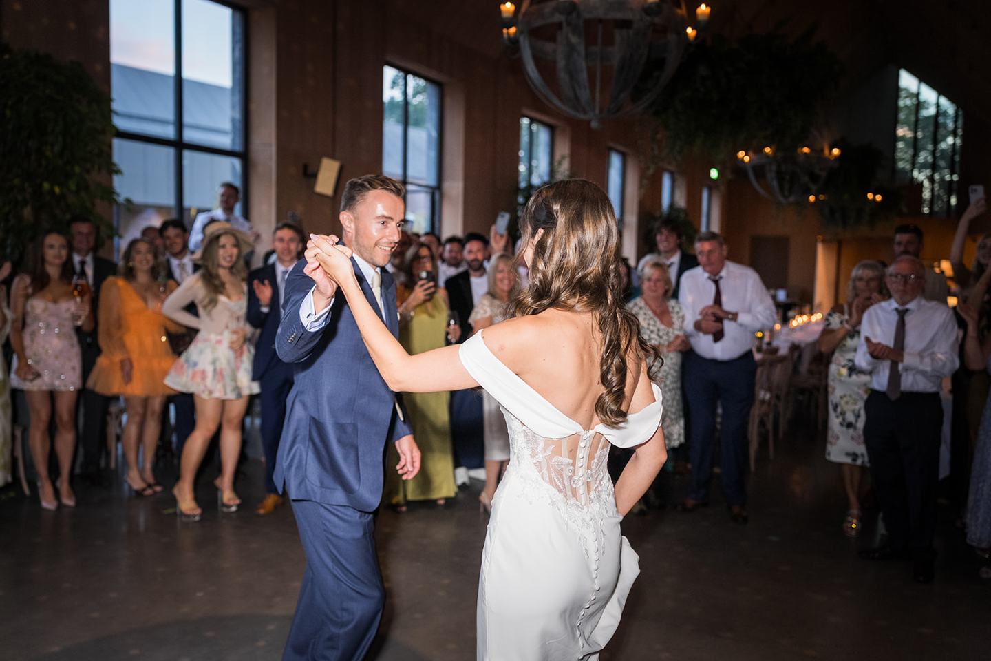 The first dance at Lizzie and Jack’s Dorfold Hall wedding