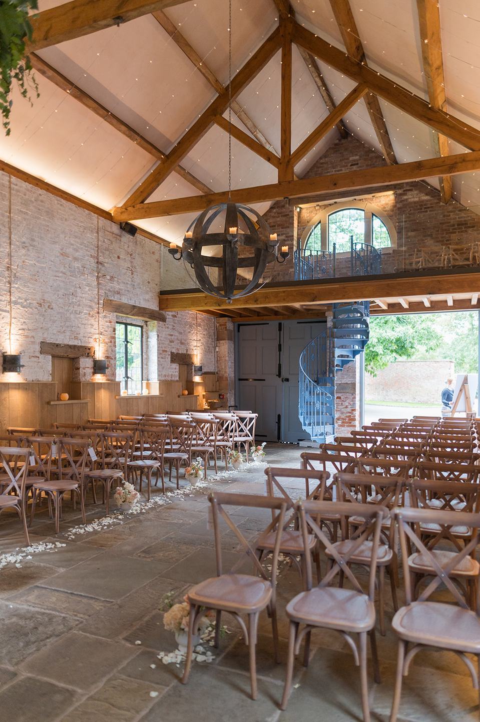 The ceremony room at Louise and Ben’s Dorfold Hall wedding