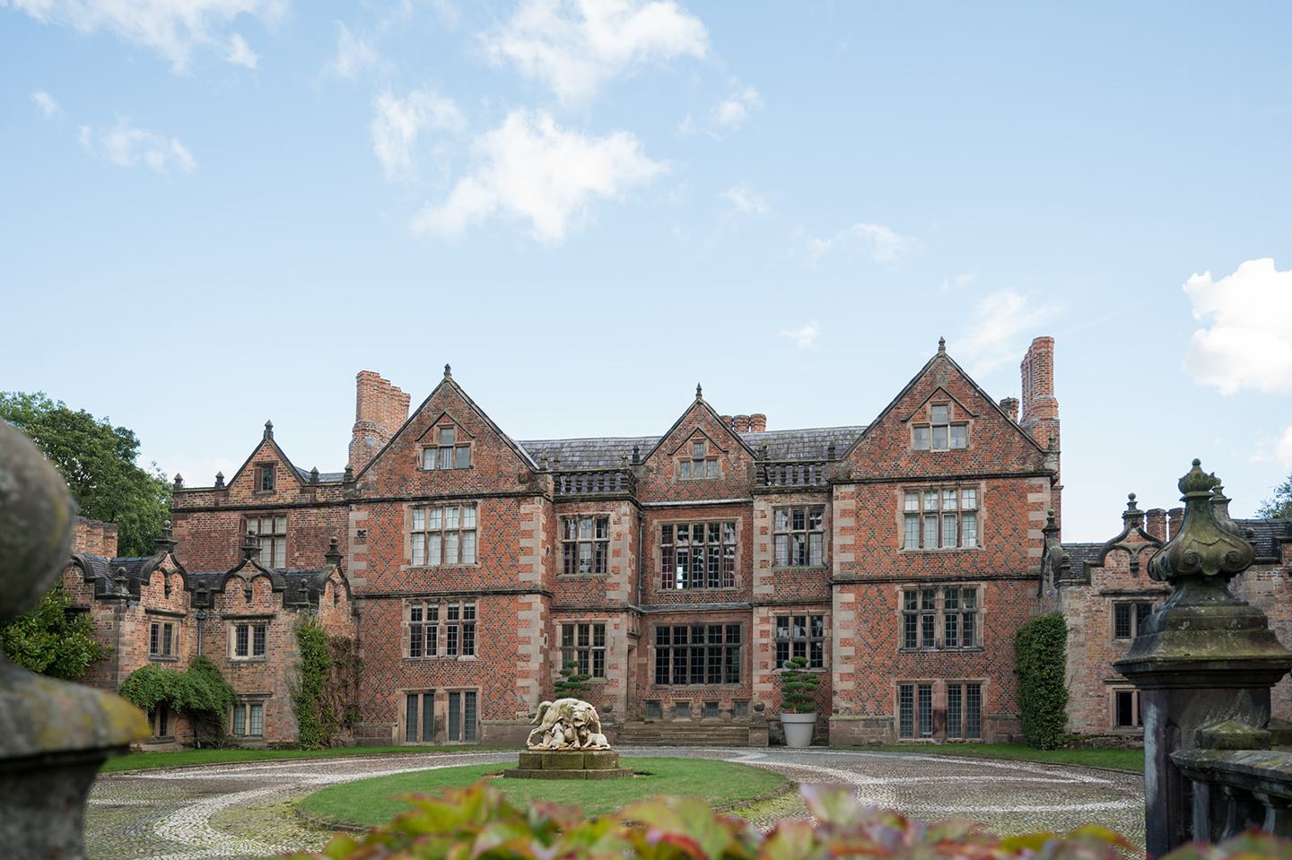 The hall and gardens at Louise and Ben’s Dorfold Hall wedding