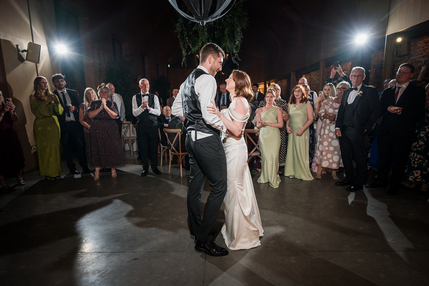 The first dance at Louise and Ben’s Dorfold Hall wedding
