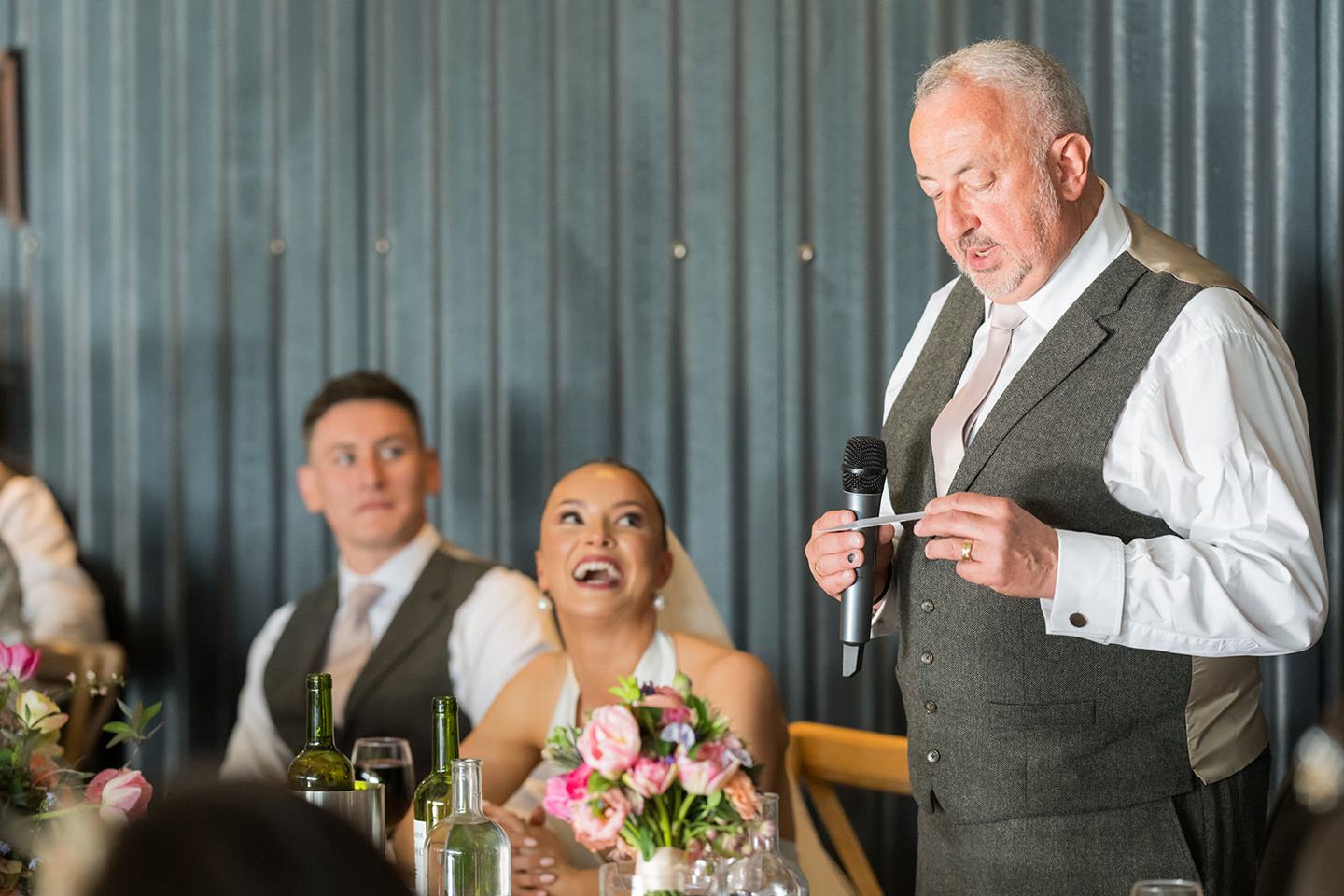 Wedding speeches at Georgie and Matt’s Grangefields wedding