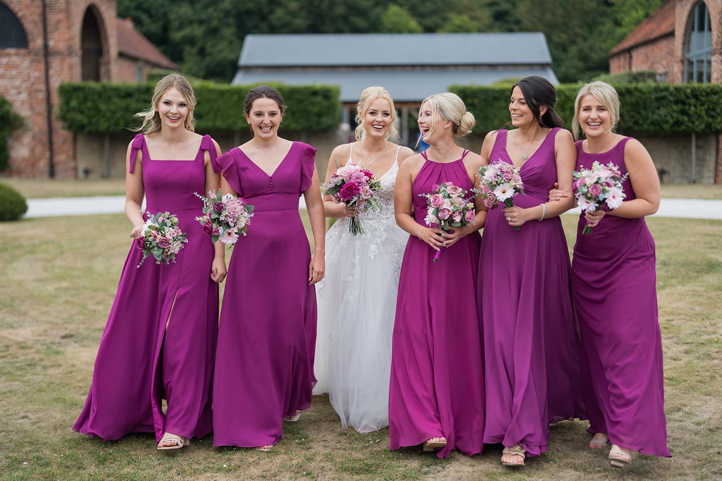 Bride and bridesmaids at Chloe and Wilson’s Hazel Gap Barn wedding