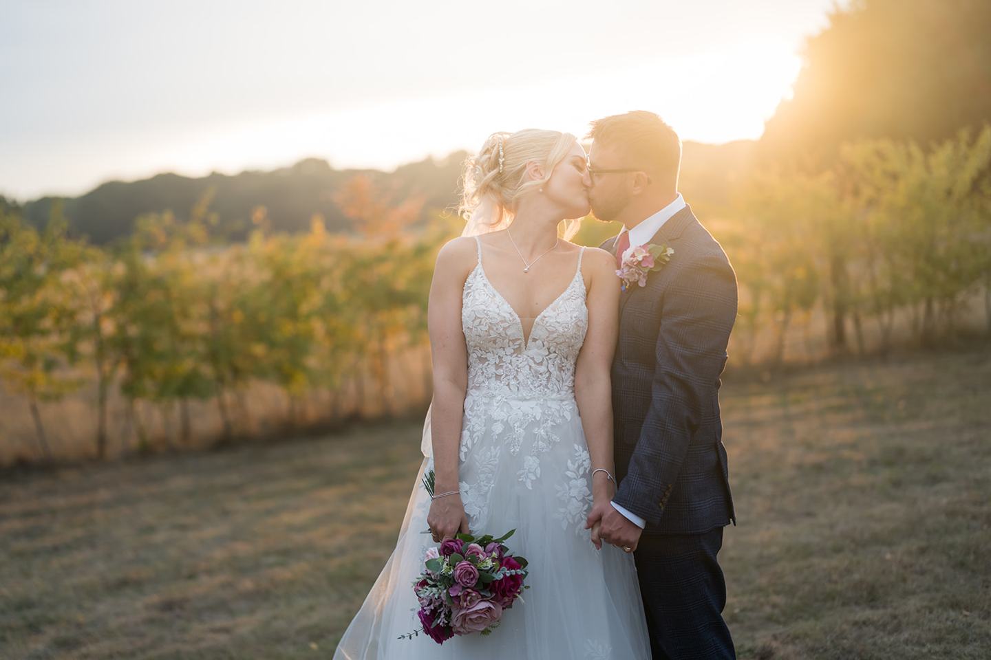 Portrait in golden evening light at Chloe and Wilson’s Hazel Gap Barn wedding