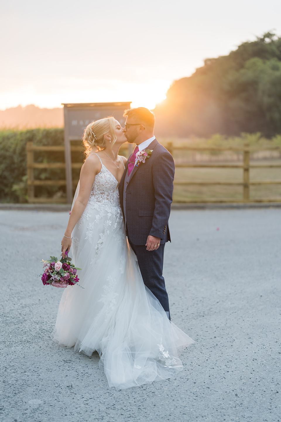 An evening portrait at Chloe and Wilson’s Hazel Gap Barn wedding