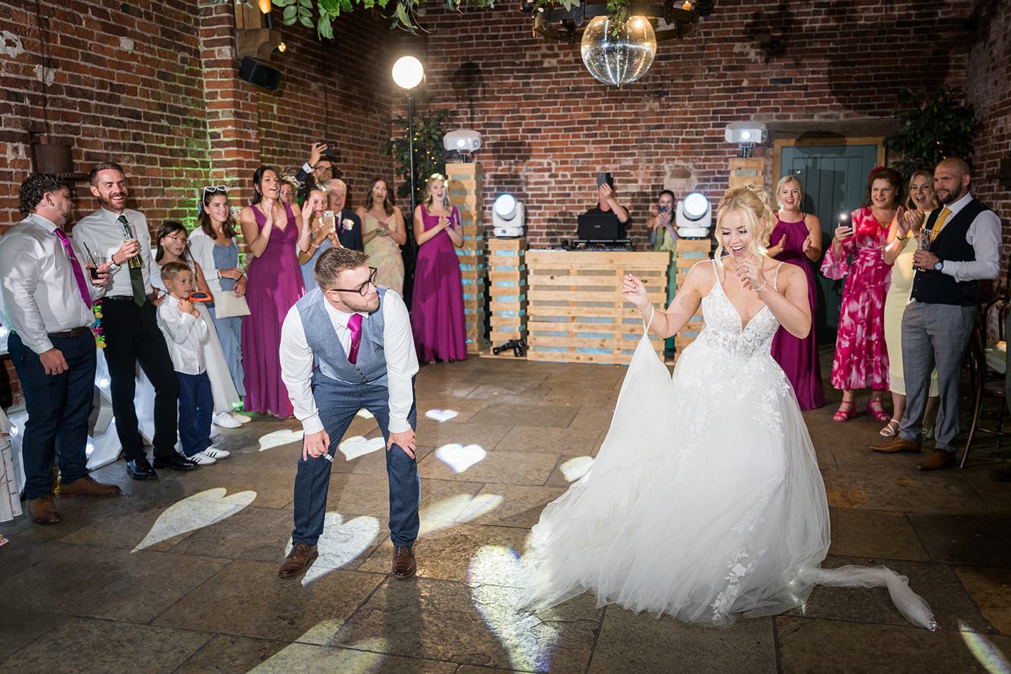 The first dance at Chloe and Wilson’s Hazel Gap Barn wedding