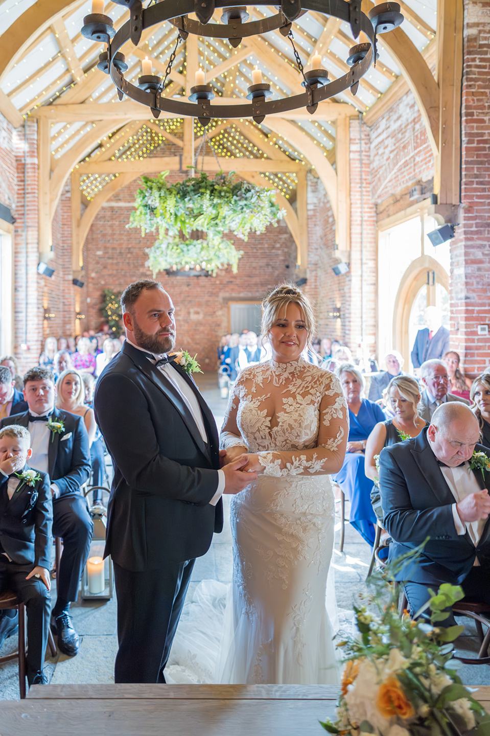 The wedding ceremony at Emma and Sam’s Hazel Gap Barn wedding