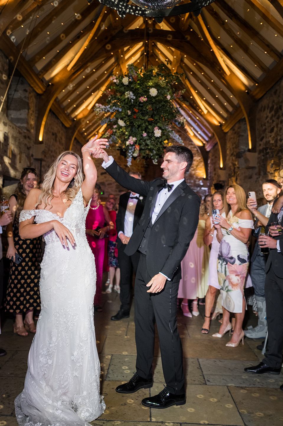 The first dance at Sophie and Sam’s Healey Barn wedding