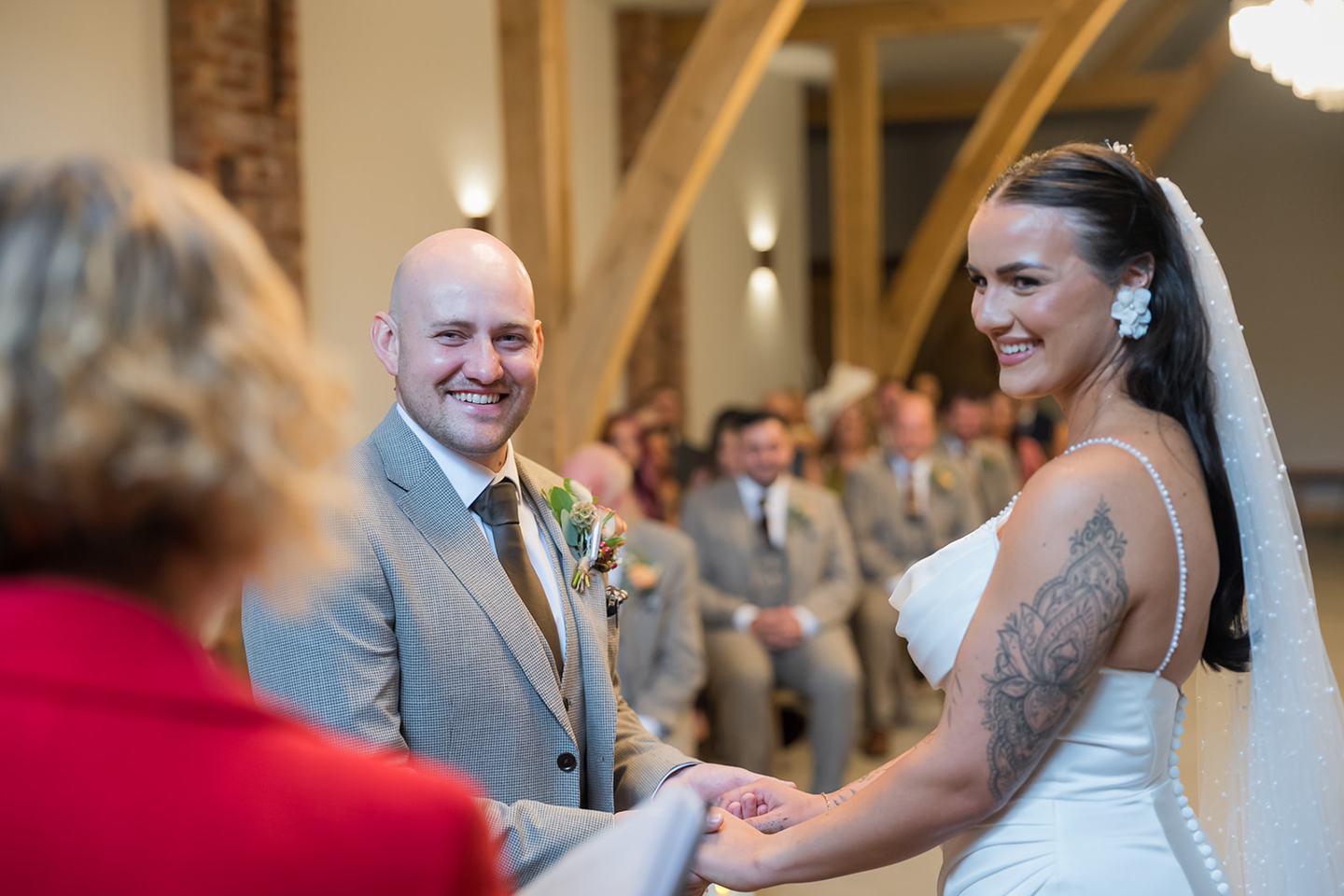 Exchanging vows at Sally and Callum’s Hornington Manor wedding
