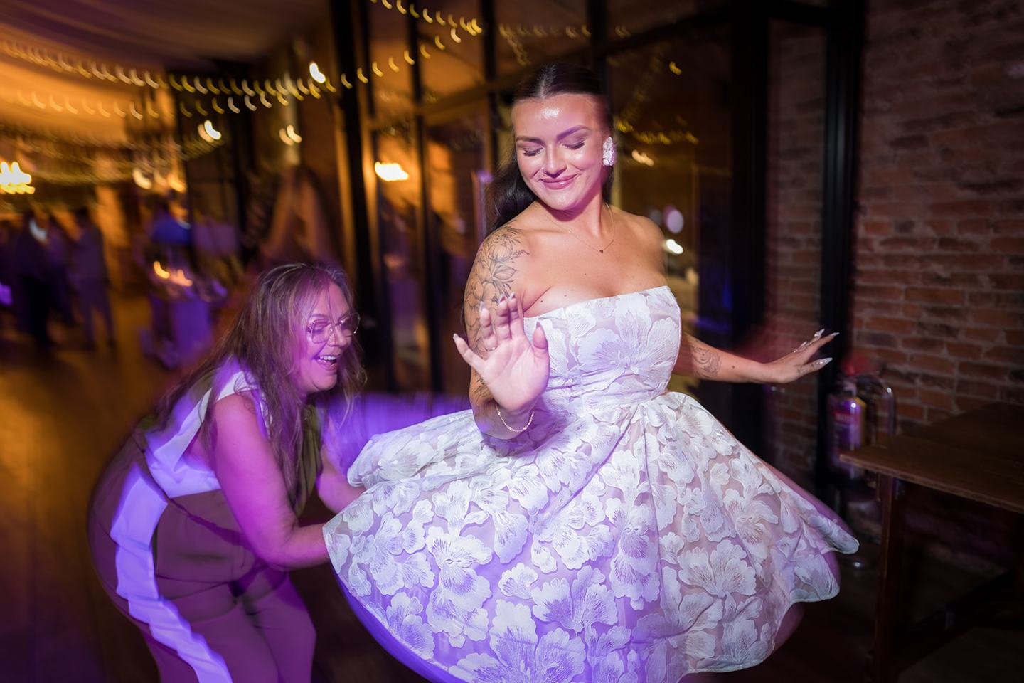 Evening dancing at Sally and Callum’s Hornington Manor wedding