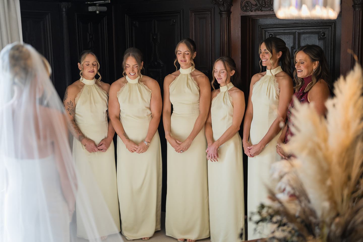 Bride and bridesmaids at Lauren and Ryan’s The River Barn wedding