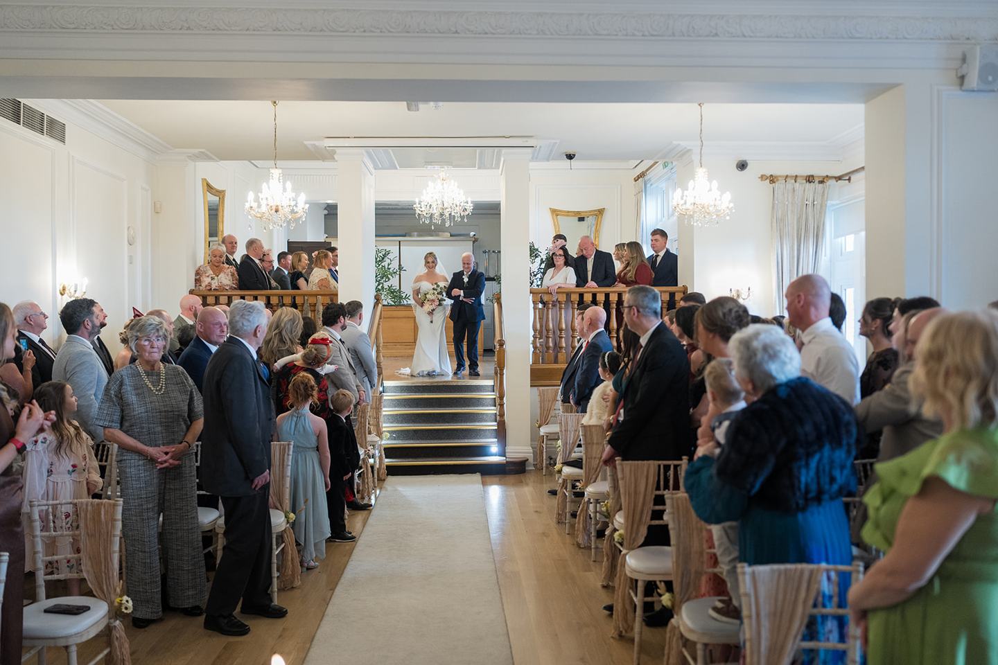 Wedding ceremony at Rachel and Sean’s West Tower wedding
