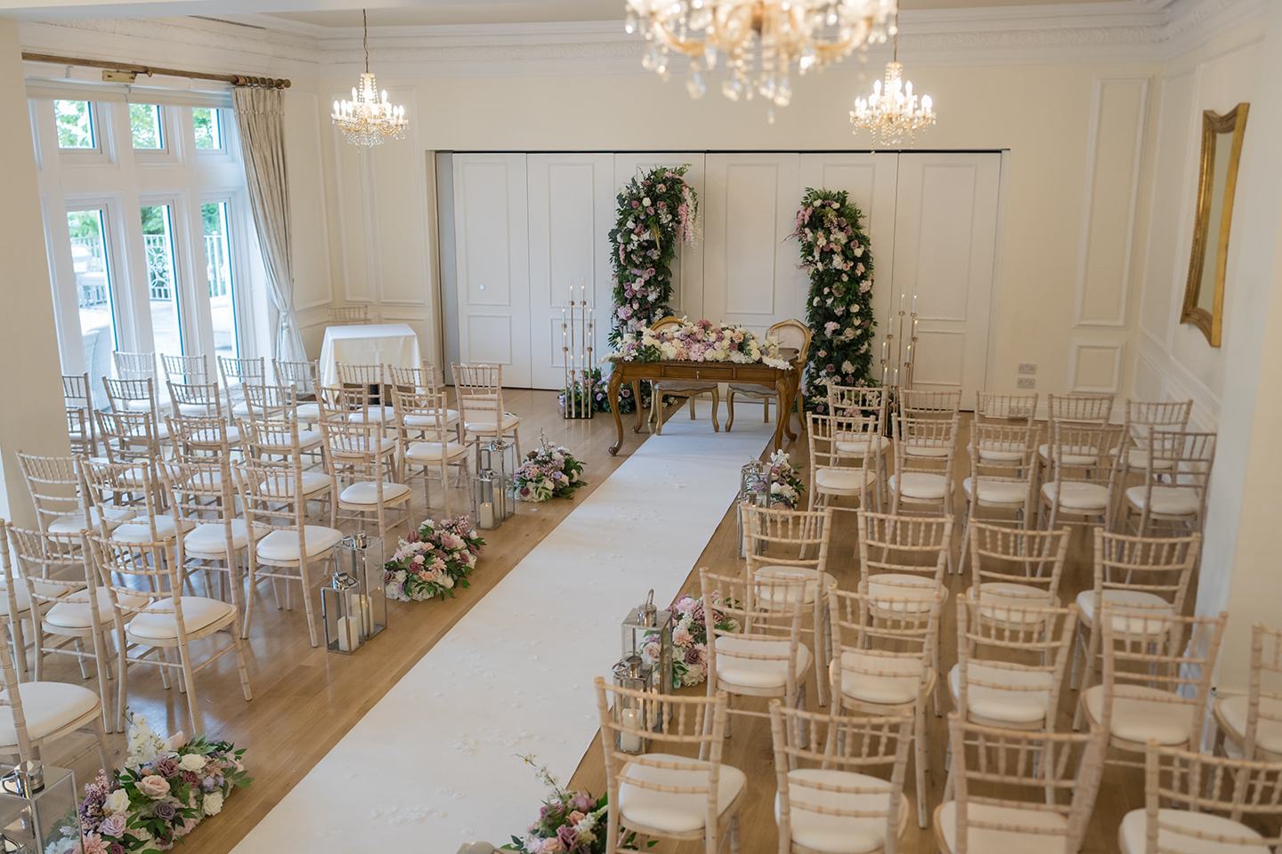 Wedding ceremony room at Samantha and Adam’s West Tower wedding