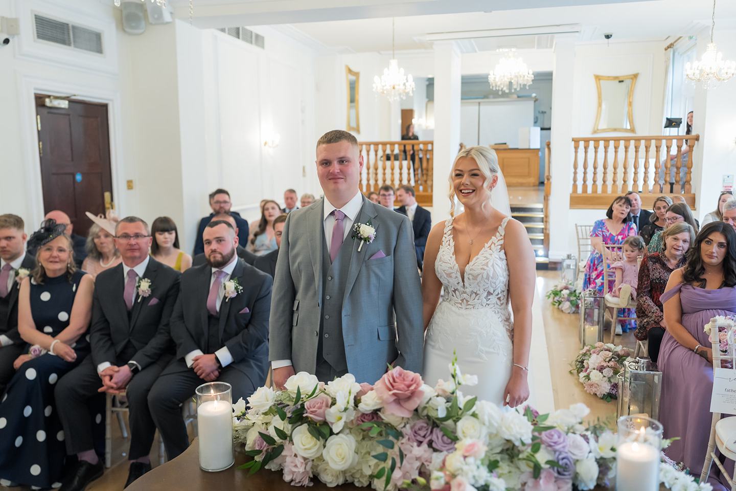 Wedding ceremony at Samantha and Adam’s West Tower wedding