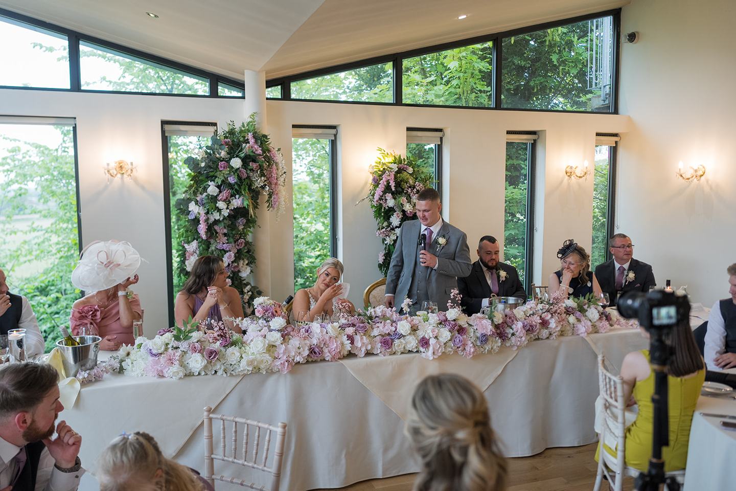 Wedding speeches at Samantha and Adam’s West Tower wedding